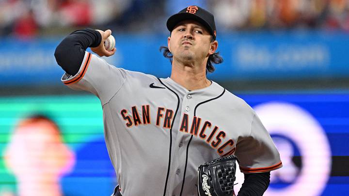 Philadelphia, Pennsylvania, USA; San Francisco Giants pitcher Tyler Mahle (54) throws a pitch against the Philadelphia Phillies during the first inning at Citizens Bank Park. Mandatory Credit: Eric Hartline-Imagn Images