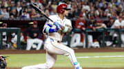 Sep 16, 2025; Phoenix, Arizona, USA; Arizona Diamondbacks second baseman Ketel Marte against the San Francisco Giants at Chase Field. Mandatory Credit: Mark J. Rebilas-Imagn Images