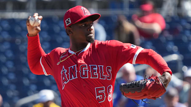 Los Angeles Angels pitcher Jose Soriano