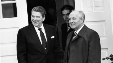 Ronald Reagan And Mikhail Gorbachev Meet In Iceland