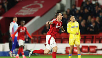 Chris Wood celebrates scoring the winner against Crystal Palace