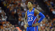 Jan 19, 2013; Austin, TX, USA; Kansas Jayhawks guard Ben McLemore (23) reacts against the Texas Longhorns during the first half at the Frank Erwin Special Events Center. Mandatory Credit: Brendan Maloney-Imagn Images