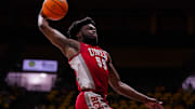 UNLV Runnin' Rebels guard EJ Harkless (55) drives to the basket against the Wyoming Cowboys during the first half at Arena-Auditorium. 