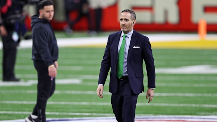 Feb 9, 2025; New Orleans, LA, USA; Philadelphia Eagles general manager Howie Roseman before Super Bowl LIX between the Philadelphia Eagles and the Kansas City Chiefs at Caesars Superdome. Mandatory Credit: Bill Streicher-Imagn Images