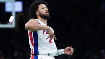 Nov 26, 2025; Boston, Massachusetts, USA; Detroit Pistons guard Cade Cunningham (2): David Butler II-Imagn Images