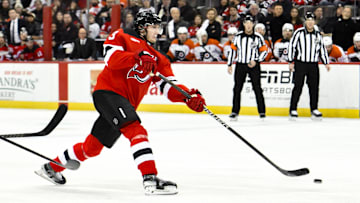 New Jersey Devils defenseman Luke Hughes (43). Mandatory Credit: John Jones-Imagn Images