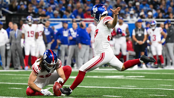 Giants kicker Younghoe Koo went viral for one of the worst field goal attempts in NFL history in Week 13.