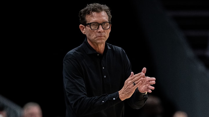 Atlanta Hawks head coach Quin Snyder reacts against the Charlotte Hornets.