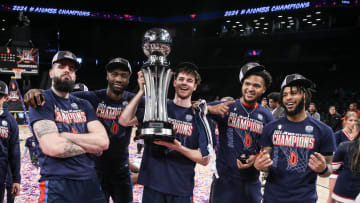 Mar 17, 2024; Brooklyn, NY, USA;  The Duquesne Dukes celebrate after winning the Atlantic 10
