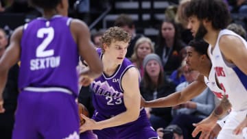 Jan 3, 2024; Salt Lake City, Utah, USA; Utah Jazz forward Lauri Markkanen (23) looks to move the ball against the Detroit Pistons: Rob Gray-USA TODAY Sports