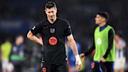 Robert Lewandowski salió dolorido del partido entre el Real Sociedad y el FC Barcelona 