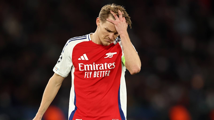 Arsenal midfielder Martin Odegaard against Paris Saint-Germain in the Champions League