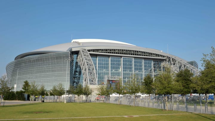 Aug 12, 2010; Arlington, TX, USA; General view of the exterior of Cowboys Stadium before the NFL