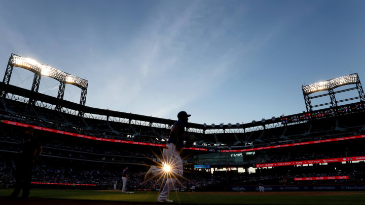 Jun 14, 2022; New York City, New York, USA; New York Mets right fielder Starling Marte (6) takes the