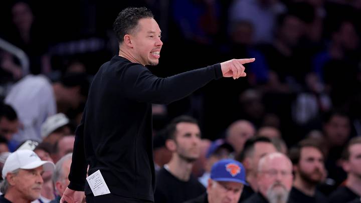 Jun 10, 2026; New York, New York, USA; San Antonio Spurs head coach Mitch Johnson coaches against the New York Knicks during the second quarter of game four of the 2026 NBA Finals at Madison Square Garden. Mandatory Credit: Brad Penner-Imagn Images