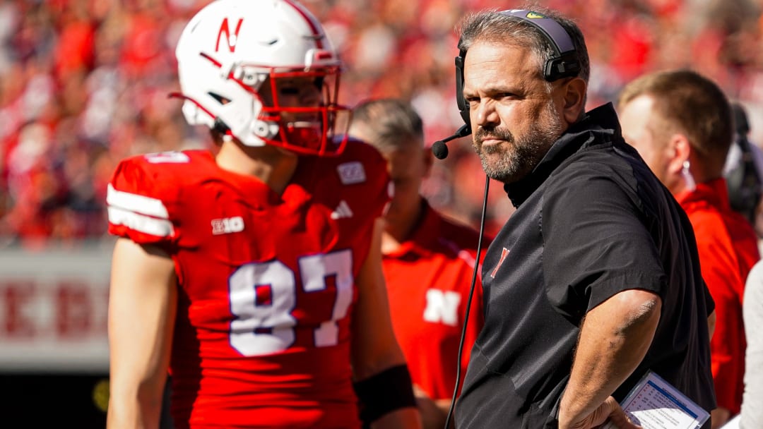 Oct 21, 2023; Lincoln, Nebraska, USA; Nebraska Cornhuskers head coach Matt Rhule during the first quarter against the Northwestern Wildcats at Memorial Stadium. Mandatory Credit: Dylan Widger-USA TODAY Sports