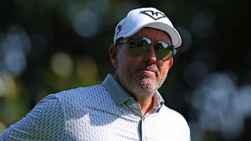 Phil Mickelson during the opening round of the 2025 PGA Championship at Quail Hollow Club