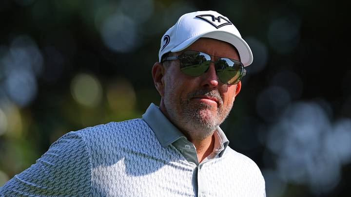 Phil Mickelson during the opening round of the 2025 PGA Championship at Quail Hollow Club