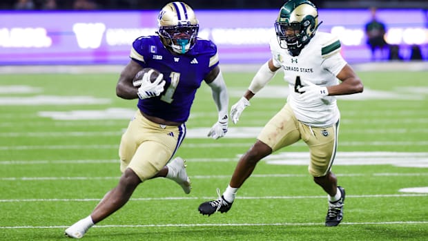 Jonah Coleman (1) had 177 yards rushing against Colorado State.