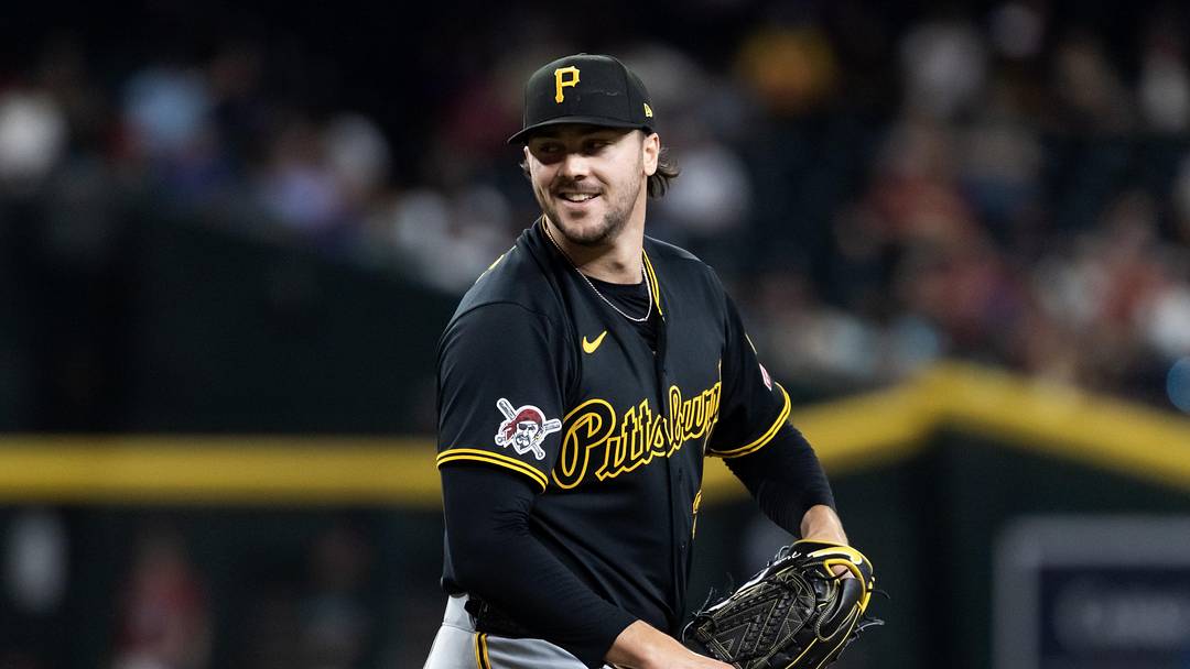 May 6, 2026; Phoenix, Arizona, USA; Pittsburgh Pirates pitcher Paul Skenes in the eighth inning against the Arizona Diamondbacks at Chase Field. Mandatory Credit: Mark J. Rebilas-Imagn Images