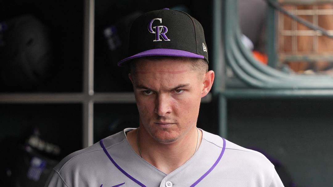 Aug 15, 2026; San Francisco, California, USA; Colorado Rockies designated hitter Mickey Moniak (22) before the game against the San Francisco Giants at Oracle Park. Mandatory Credit: Darren Yamashita-Imagn Images Aug 15, 2026; San Francisco, California, USA; Colorado Rockies designated hitter Mickey Moniak (22) before the game against the San Francisco Giants at Oracle Park. Mandatory Credit: Darren Yamashita-Imagn Images
