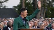 Rory McIlroy waves to the crowd after winning the 2025 Masters.