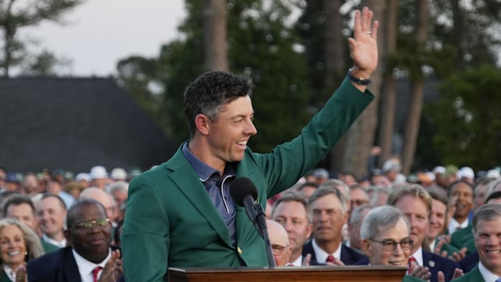 Rory McIlroy waves to the crowd after winning the 2025 Masters. Rory McIlroy waves to the crowd after winning the 2025 Masters.