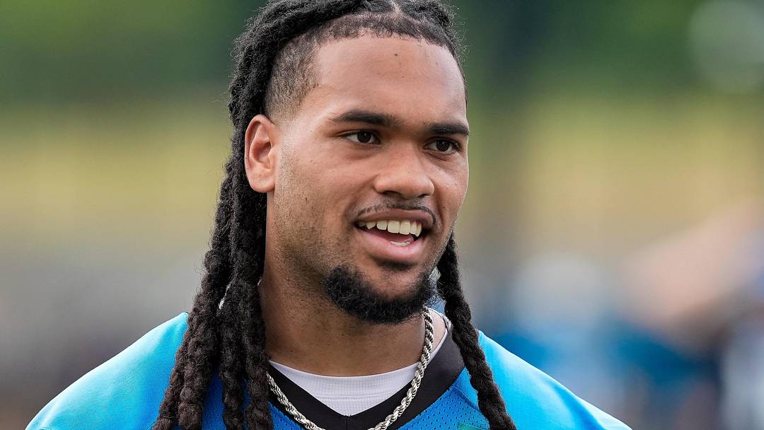 Carolina Panthers running back Jonathan Brooks