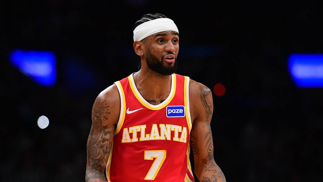 Atlanta Hawks guard Nickeil Alexander-Walker (7) reacts during the second half against the Boston Celtics at TD Garden on March 27, 2026 | Bob DeChiara-Imagn Images