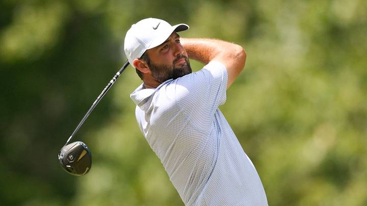 Scottie Scheffler plays during the third round of the 2026 FedEx St. Jude Championship; Steve Roberts