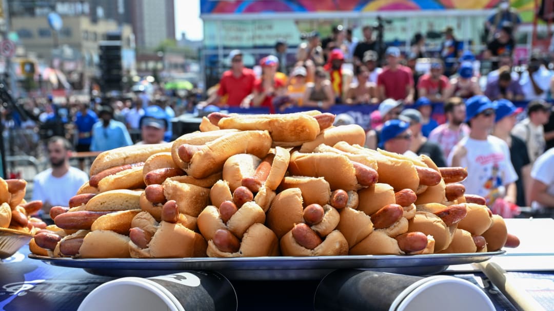 Professional Eaters Compete In Nathan's Annual Hot Dog Eating Contest