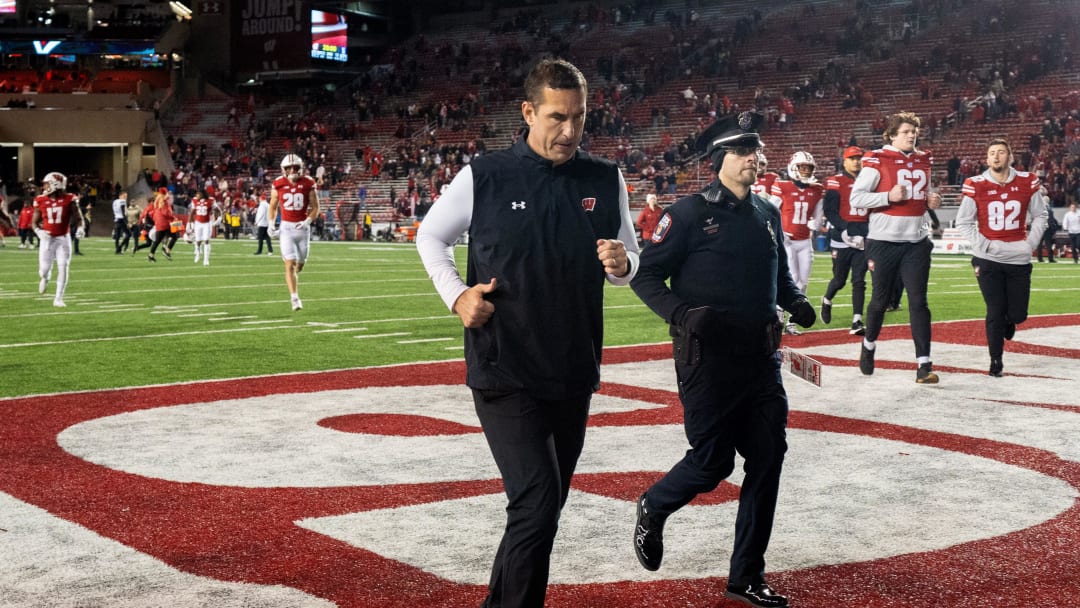 Wisconsin head coach Luke Fickell leaves the field after their game Saturday, November 11, 2023 at