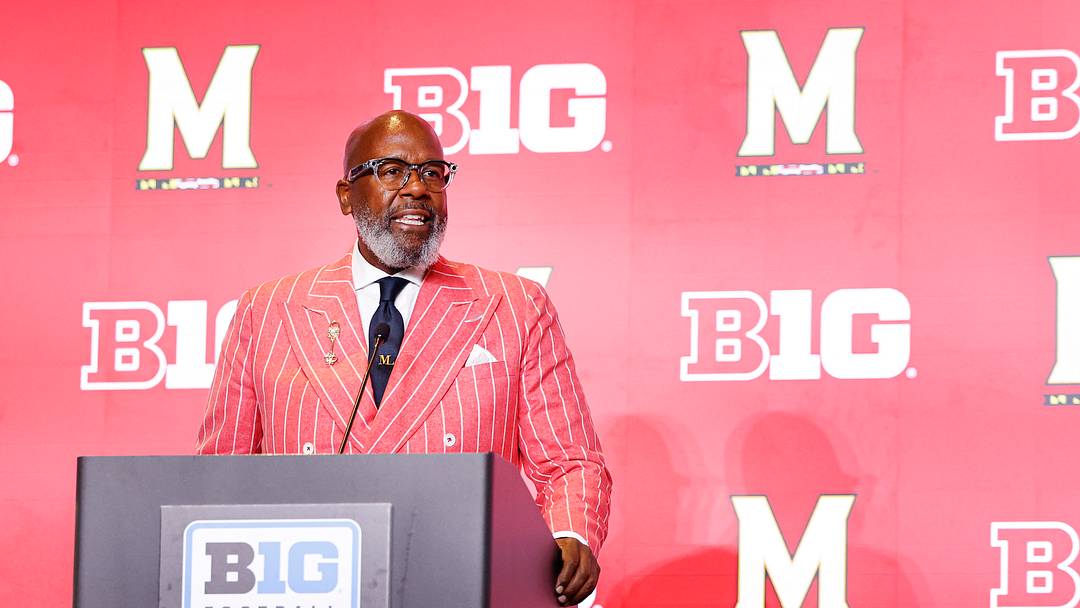 Jul 30, 2026; Chicago, IL, USA; Maryland Football head coach Michael Locksley speaks during Big Ten Media Days at Hilton Chicago. Mandatory Credit: Kamil Krzaczynski-Imagn Images