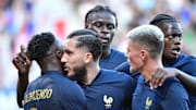 La joie des Bleuets après leur but face au Danois en amical