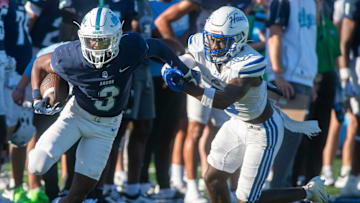 West Florida's Corey Scott runs down field as UWF takes on Chowan University at PenAir Field Saturday, Oct. 11, 2025.