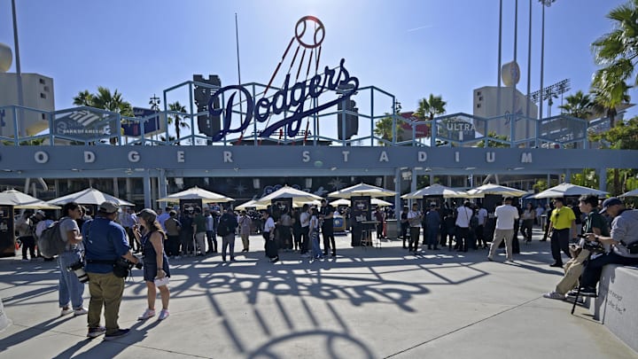 General view of the centerfield plaza at Dodger Stadium General view of the centerfield plaza at Dodger Stadium