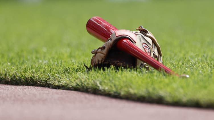 Cincinnati Reds bat and glove.