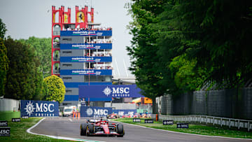 Scuderia Ferrari's Monegasque driver Charles Leclerc...