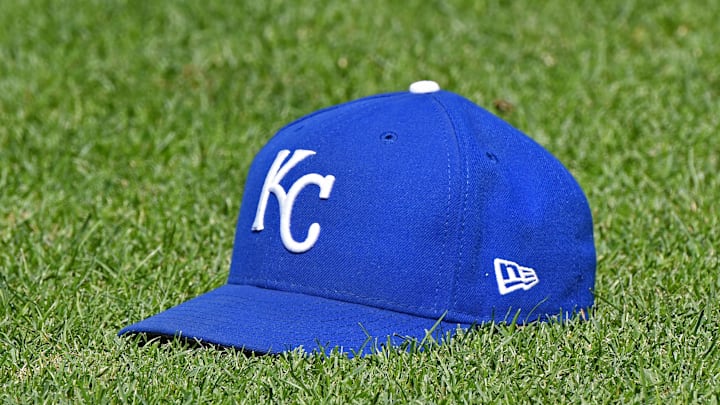 Jul 7, 2018; Kansas City, MO, USA; A genera view of a Kansas City Royals cap on the field, prior to a game against the Boston Red Sox at Kauffman Stadium. Mandatory Credit: Peter G. Aiken/Imagn Images Jul 7, 2018; Kansas City, MO, USA; A genera view of a Kansas City Royals cap on the field, prior to a game against the Boston Red Sox at Kauffman Stadium. Mandatory Credit: Peter G. Aiken/Imagn Images