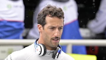 Jun 7, 2024; Montreal, Quebec, CAN; RB driver driver Daniel Ricciardo (AUS) in the pit lane during the practice session at Circuit Gilles Villeneuve. Mandatory Credit: Eric Bolte-Imagn Images