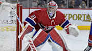 Apr 15, 2022; Montreal, Quebec, CAN;  Montreal Canadiens goalie Carey Price (31) tracks the puck in the corner during the first period of the game against the New York Islanders at the Bell Centre. Mandatory Credit: Eric Bolte-Imagn Images