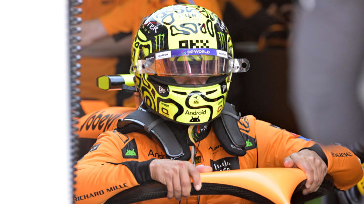 Jun 8, 2024; Montreal, Quebec, CAN; McLaren driver Lando Norris (GBR) in the pit lane at Circuit Gilles Villeneuve. Mandatory Credit: Eric Bolte-USA TODAY Sports