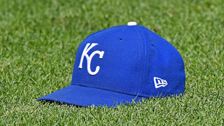Jul 7, 2018; Kansas City, MO, USA; A genera view of a Kansas City Royals cap on the field, prior to a game against the Boston Red Sox at Kauffman Stadium. Mandatory Credit: Peter G. Aiken/Imagn Images Jul 7, 2018; Kansas City, MO, USA; A genera view of a Kansas City Royals cap on the field, prior to a game against the Boston Red Sox at Kauffman Stadium. Mandatory Credit: Peter G. Aiken/Imagn Images