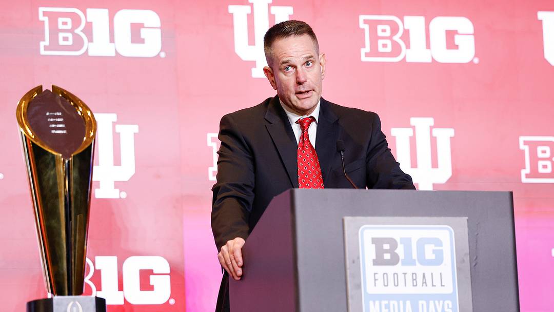 Jul 30, 2026; Chicago, IL, USA; Indiana Football head coach Curt Cignetti speaks during Big Ten Media Days at Hilton Chicago. Jul 30, 2026; Chicago, IL, USA; Indiana Football head coach Curt Cignetti speaks during Big Ten Media Days at Hilton Chicago.