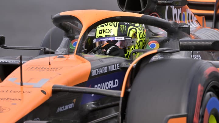 Jun 8, 2024; Montreal, Quebec, CAN; McLaren driver Lando Norris (GBR) races during qualifying at Circuit Gilles Villeneuve. Mandatory Credit: Eric Bolte-USA TODAY Sports