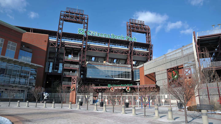 Jan 9, 2010; Philadelphia, PA, USA; General view of the exterior of Citizen's Bank Park, the home baseball field of the MLB franchise Philadelphia Phillies. Mandatory Credit: Kirby Lee/Image of Sport-Imagn Images