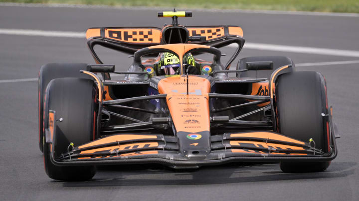 Jun 8, 2024; Montreal, Quebec, CAN; McLaren driver Lando Norris (GBR) races during qualifying at Circuit Gilles Villeneuve. Mandatory Credit: Eric Bolte-USA TODAY Sports