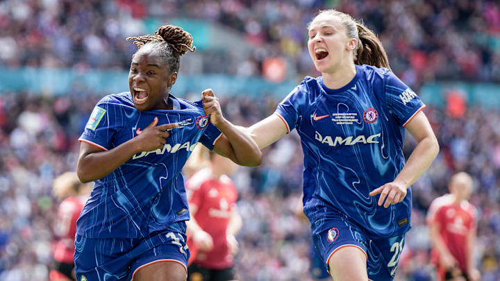 Sandy Baltimore (left) had a hand in all three Chelsea goals.