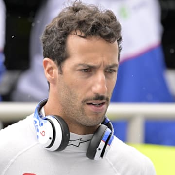 Jun 7, 2024; Montreal, Quebec, CAN; RB driver driver Daniel Ricciardo (AUS) in the pit lane during the practice session at Circuit Gilles Villeneuve. Mandatory Credit: Eric Bolte-Imagn Images