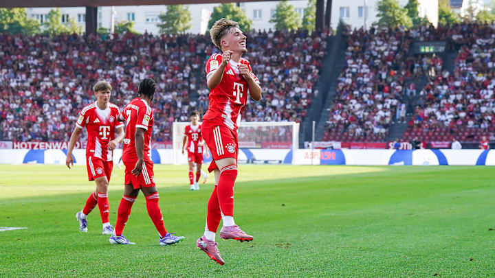 Lennart Karl scored for Bayern Munich against Grasshopper Zurich.